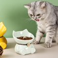 thumbnail image 4 of small Cuenco de comida para gatos de cerámica para mascotas, cuenco con boca oblicua para perros, cuenco de agua, protección de pie alto, vértebra Cervical, 4 of 5