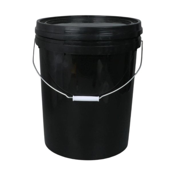 Cubo multiusos para almacenar pintura con asa. Cubo pintura. Contenedor almacenamiento para pintura, disolventes y recubrimientos. Uso diario. Tapa de rosca negra de 25 litros
