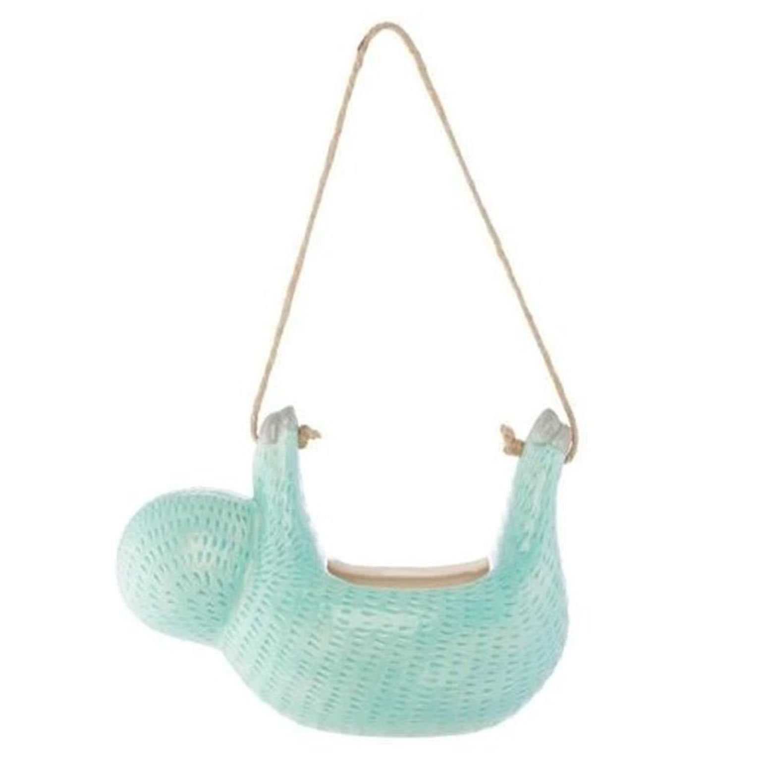 Sloth Hanging Planter  Succulent Plant Pot Indoor Outdoor Ceramic Animal Planters Pots Flowerpot Container 1, L Blue