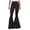 Black, variant on Women High Waisted Flare Pants Solid Color Fashion Pleated Bottoms Grey for Size L