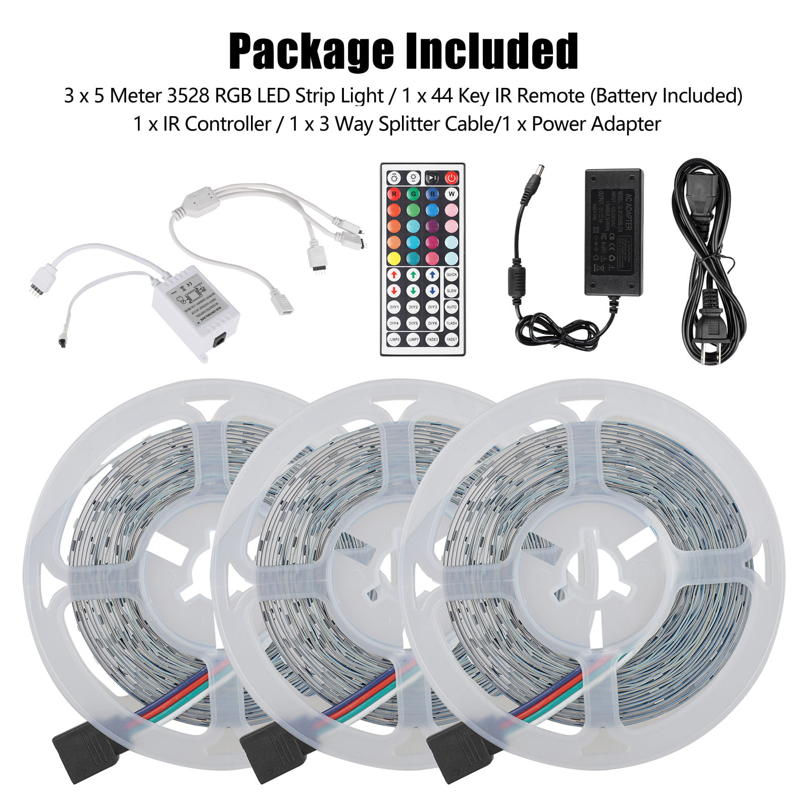 50ft LED RGB with Remote, Waterproof for Home Bedroom Indoor Outdoor Decor - Walmart.com