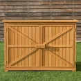 thumbnail image 1 of Zimtown 38in Outdoor Wooden Sheds Storage Cabinet w/ Doors,Garden Fir Tool Shed, 1 of 10