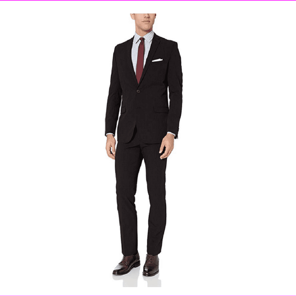 Men's Solid One Button Skinny Slim Fit Suit by Apparel99 