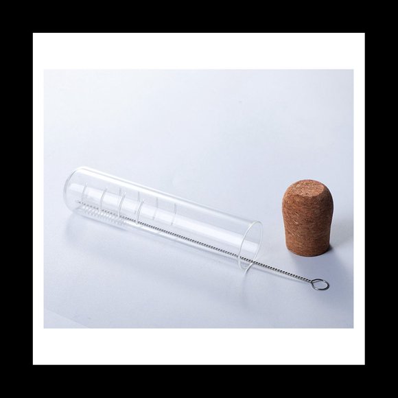 4 Filtros de Vidrio para Té de Hoja Larga, Difusor de Vidrio Reutilizable con Filtro de Corcho para Té Suelto para