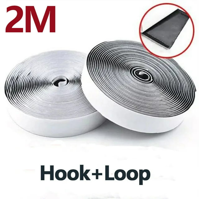 20-50mm High-quality Magic Sticker Tape Self Adhesive Extra Strong Double Sided Adhesive with Sticker Hook and Loop Fastener 30mm Black 2meter Hook and Loop