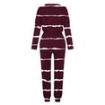 thumbnail image 5 of Long Sleeve Crew Neck Plus Size Casual Stripe Polyester Two Piece Set Of Tops And Pants,Women's Outfit Crewneck Pullover Pants Tracksuit Sweatsuits With Sweatpants, 5 of 5
