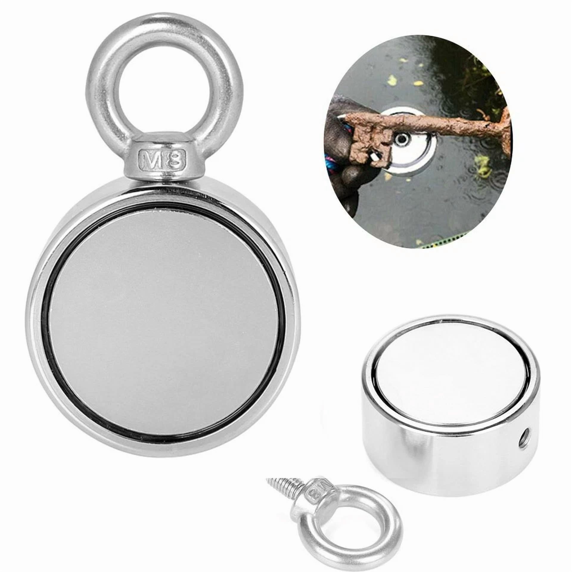 CRESTIN- 400Lbs Fishing Magnet Kit Double Sided Strong Neodymium Pull Force Treasure Hunt