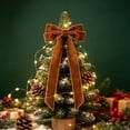 thumbnail image 5 of OCCOA Velvet Bow Christmas Tree Wreath Decorative Pre-Tied Ribbon Ornament for Door Mantel Window Gift Wrapping Home Party Decor Xmas Present, Brown, 5 of 6
