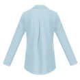 thumbnail image 4 of Mohiass Womens Button Down Shirts Long Sleeve Dressy Casual Blouses Button Up Collared Shirts Tops for Women Light blue L, 4 of 5