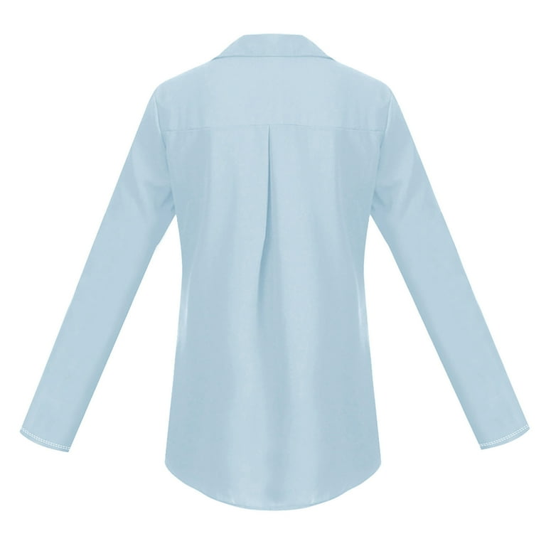 Chiffon Long Sleeve Solid Color Single-breasted Blouses Chiffon Long Sleeve Solid Color Single-breasted Blouses