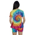 thumbnail image 3 of Just Love Tie Dye Shorts Set for Women Tie Dye Rainbow Short Sleeve (Tie Dye Bright Swirl Short Sleeve, Small), 3 of 3