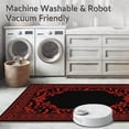 thumbnail image 5 of ODIKA 6'x9' Machine Washable Non-Slip Area Rug, Bold Red and Black Bat Silhouette Theme  Black High Traffic Rug with Pad, Black, 29681, 5 of 8