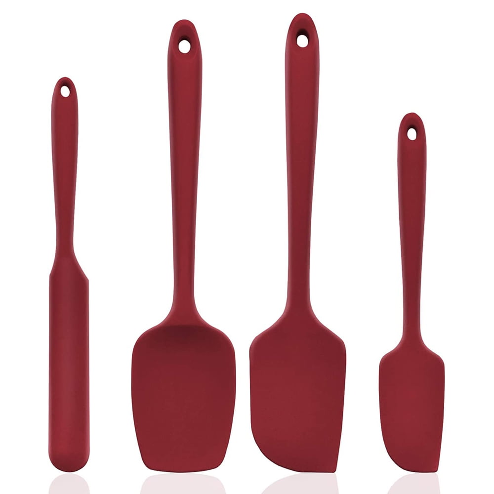 600ºF High HeatResistant Silicone Spatula Set, Seamless Design NonStick Rubber with Cooking