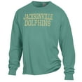thumbnail image 2 of Men's ComfortWash Green JU Dolphins Garment Dyed Long Sleeve T-Shirt, 2 of 3