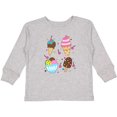 thumbnail image 3 of Inktastic Ice Cream with Patterns Boys or Girls Long Sleeve Toddler T-Shirt, 3 of 5