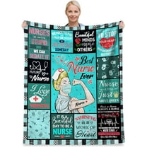 Nurse Gifts for Women, Nurse Week Gift for Nurses, Nurse Practitioner Gifts for Women, Nursing Graduation Gifts, Nurse Appreciation Gifts Soft Warm Nurse Throw Blanket 60 x 50 Inch