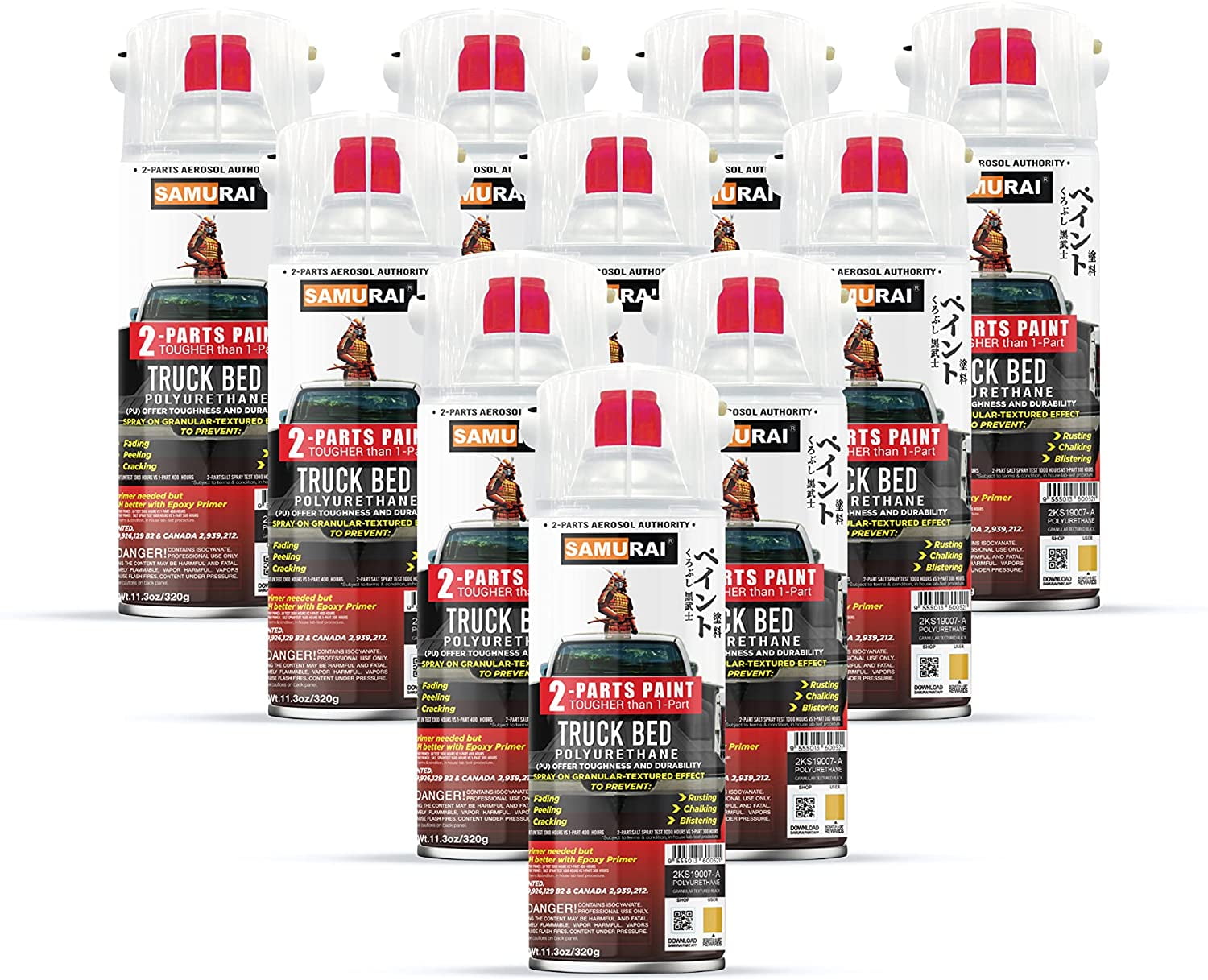 Samurai 2Part Bed Liner Spray White, 11.3 Ounce 2Part Polyurethane