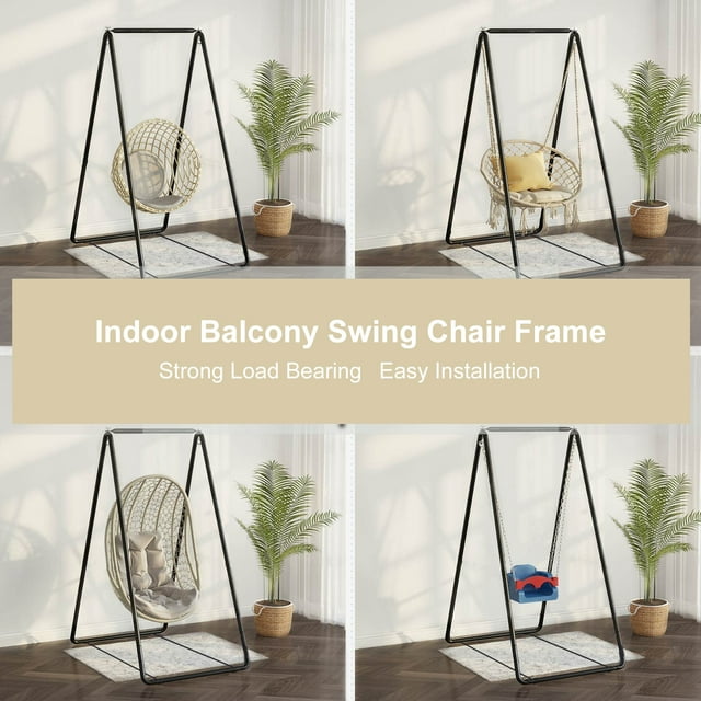 TidBay A-shaped Strong Load Bearing Anti-deformed Hammock Chair Stand Swing Seat Metal Support Rack
