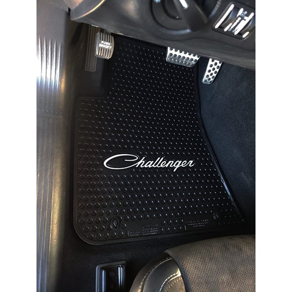 Lloyd Mats All-Weather Floor Mats for 2011-2023 Dodge Challenger RWD, 2PC Front, Black w/ Silver Challenger Word