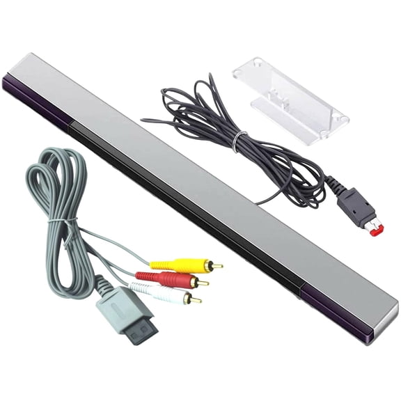 PEGLY 2 in-1 Wii AV Composite Audio Video Cable Wired Infrared Ray Sensor Bar Compatible with Nintendo Wii and Wii U