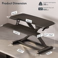 thumbnail image 3 of FitStand Home Office Height Adjustable Standing Desk Converter Black 36" U-Shape with Keyboard Tray, 3 of 7
