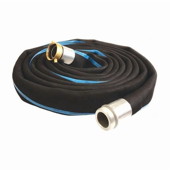 Continental 4" ID x 25 ft Rubber Water Discharge Hose BK RD400-25MF-G