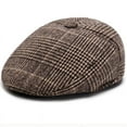 thumbnail image 2 of SikaFu Beret Cap Men Autumn Winter Hat Earflap Cap Thick Warm Men Ear Flap Dad Hat Vintage Newsboy Ivy Flat Cap Male Wool Beret, 2 of 6