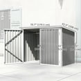 thumbnail image 3 of Outsunny Outdoor Steel Storage Shed Garbage Can Organizer, Light Grey, 3 of 10