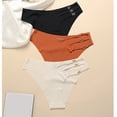 thumbnail image 4 of Bragas ahuecadas Moda elástica Simple Sin costuras Suave Cintura baja Recorte Ropa interior para mujeres Negro M, 4 of 6