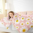 thumbnail image 4 of Homewish Cartoon Floral Daisy Bedding Comforter Set,Rustic Flower Twin Comforter Sets,Pink White Yellow Bedding Set For Girl Kids,Super Cozy Room Decor Reversible,2pcs, 4 of 8