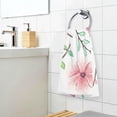 thumbnail image 6 of Light Pink Flowers Blue and Green Leaves Cotton Towels Set 2 Pcs Absorbent Hand Towel Face Towels Kitchen Towels Bath Towels for Bathroom Laundry Room Kitchen 16 x 28 Inches, 6 of 7