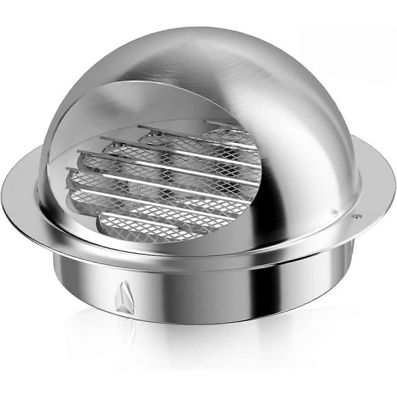 Rejilla de ventilación de aire de 100 mm con malla fina, rejilla de ventilación redonda de acero inoxidable con rejilla gruesa para montaje en pared para sistema de aire fresco.