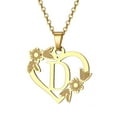 thumbnail image 2 of SEPARQI Jewelry Initial Pendant Necklace for Men Womens, 14K Gold Plated Heart Flower Letter Capital Necklace Alphabets from A-Z Figaro Chain Necklace, 2 of 10