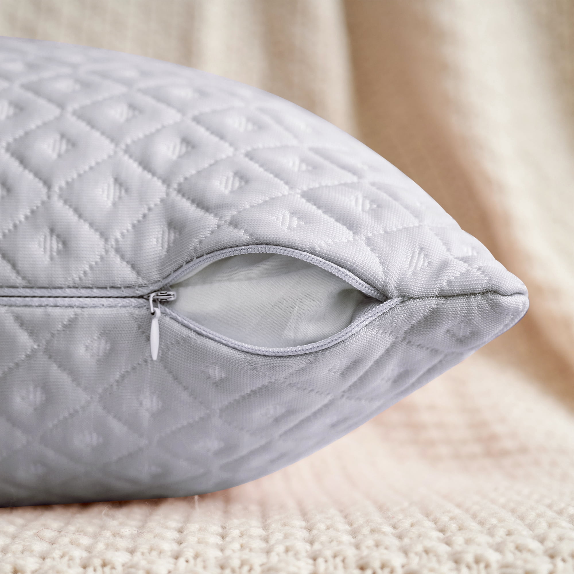 Unique Bargains Set of 2 Soft Modern Geometric Pillow Cushion Cases Light Gray 18" x 18"