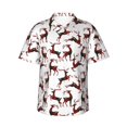 thumbnail image 1 of Balery Christmas Plaid Moose Camisas hawaianas de manga corta para hombre, camisas playeras de corte holgado, camisas de vacaciones con botones,Medium, 1 of 7