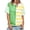 Green, variant on Colorful Stripe Print Color Block Women Short Sleeve Summer Casual Crop Shirt