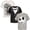 Black White Grey, variant on Disney Nightmare Before Christmas Jack Skellington Little Boys 3 Pack T-Shirts Little Kid to Big Kid