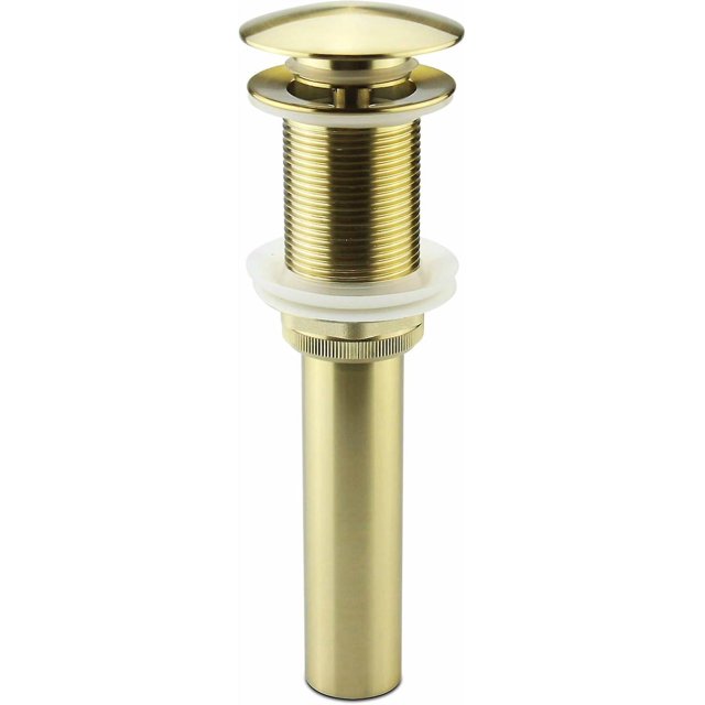 Gold Basin Faucet Sink Drain Stopper Without Overflow, Pop Up Basin Basin