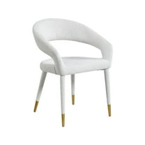 Meridian Furniture Destiny Cream Boucle Fabric Dining Chair