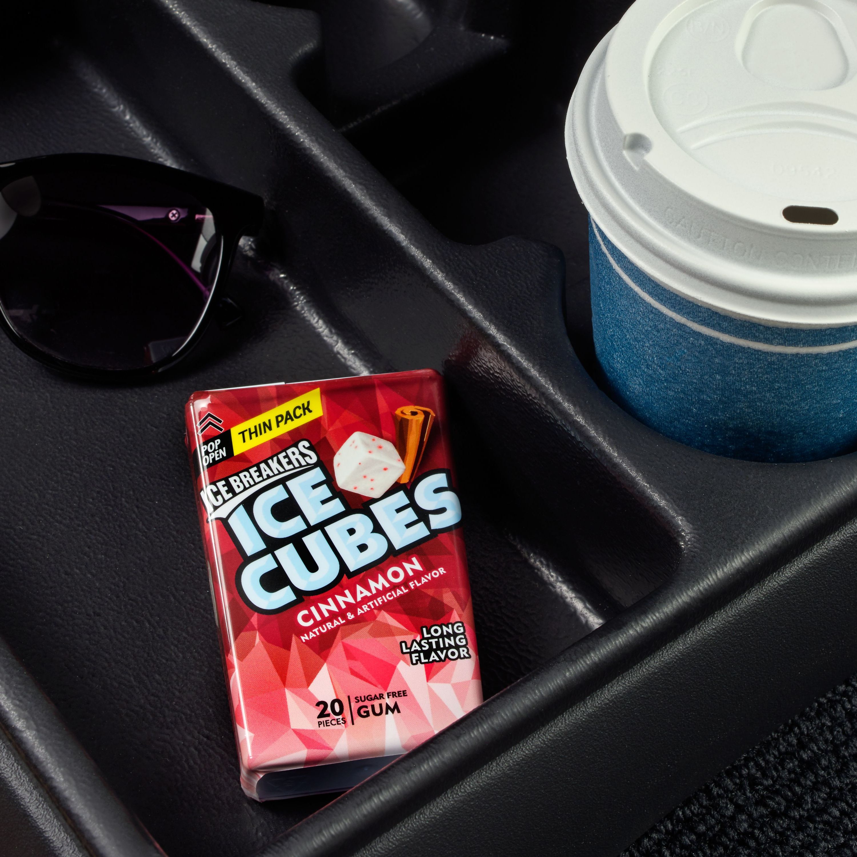 Ice Breakers, Ice Cubes Cinnamon Sugar Free Chewing Gum, Made with Xylitol, 1.62 oz, Thin Pack