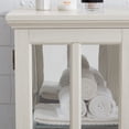 thumbnail image 6 of 32" Curio Display Cabinet with LED Light Strip and Adjustable Glass Shelves, Lighted Curio Display Showcase with Lattice Doors, Elegant Storage Cabinet for Home Decor, White, 6 of 9