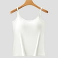 thumbnail image 2 of Built-in Bra Cami Tank Tops for Women Adjustable Shoulder Strap Sexy Crop Camisole Comfy Modal Pajamas Padded Sleepwear Yoga, 2 of 6