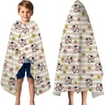 thumbnail image 3 of Beige Cow Flower Pattern Hooded Bath Towel，60"x35" for Ages 3 To 12 Kids, Quick Dry Lightweight Soft Microfiber Hood Beach Towel Cover Up for Kids, 3 of 7