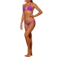 thumbnail image 2 of INSPIRAR CHIC Conjuntos de Bikini de Mujer con Halter y Lazo Lateral de 2 Piezas, Parte Inferior Triangular de Cintura Baja, Traje de Baño Talla X-Large Color Púrpura, 2 of 4