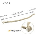 thumbnail image 2 of 2 Packs Magnetic Curtain Tiebacks Farmhouse Cotton Curtain Ropes Decorative Window Holdbacks, Beige, 2 of 5