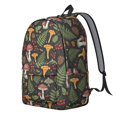 thumbnail image 2 of Mushroom and Moth Black Pattern Backpack for School, Cute School Bag with Adjustable Shoulder Straps and Padded Back, 15.7"x11.8"x5.5", 2 of 4