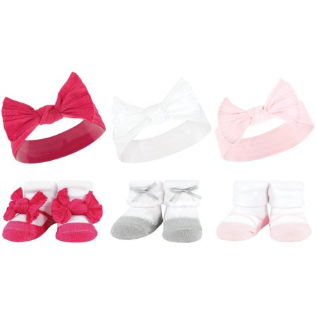 

Hudson Baby Infant Girls Headband and Socks Giftset Pink White One Size