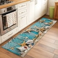 thumbnail image 3 of Coastal Beach Washable Runner Rugs 2'x6', Starfish Conch Low Pile Throw Entryway Rug Non-Slip Sturdy Edge Binding Carpet for Indoor Bedside Entrance Bedside, 3 of 9