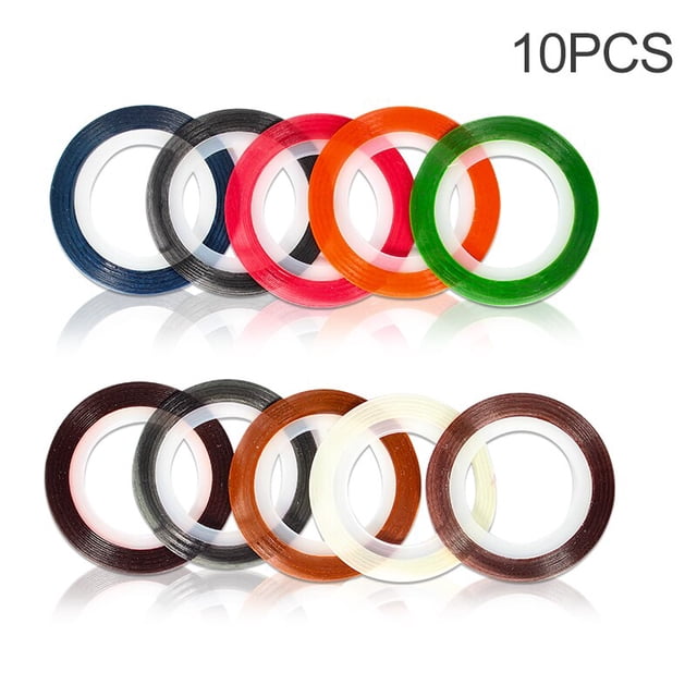 Juego de cintas de colores mezclados BANYUO para decoración de uñas 10 piezas