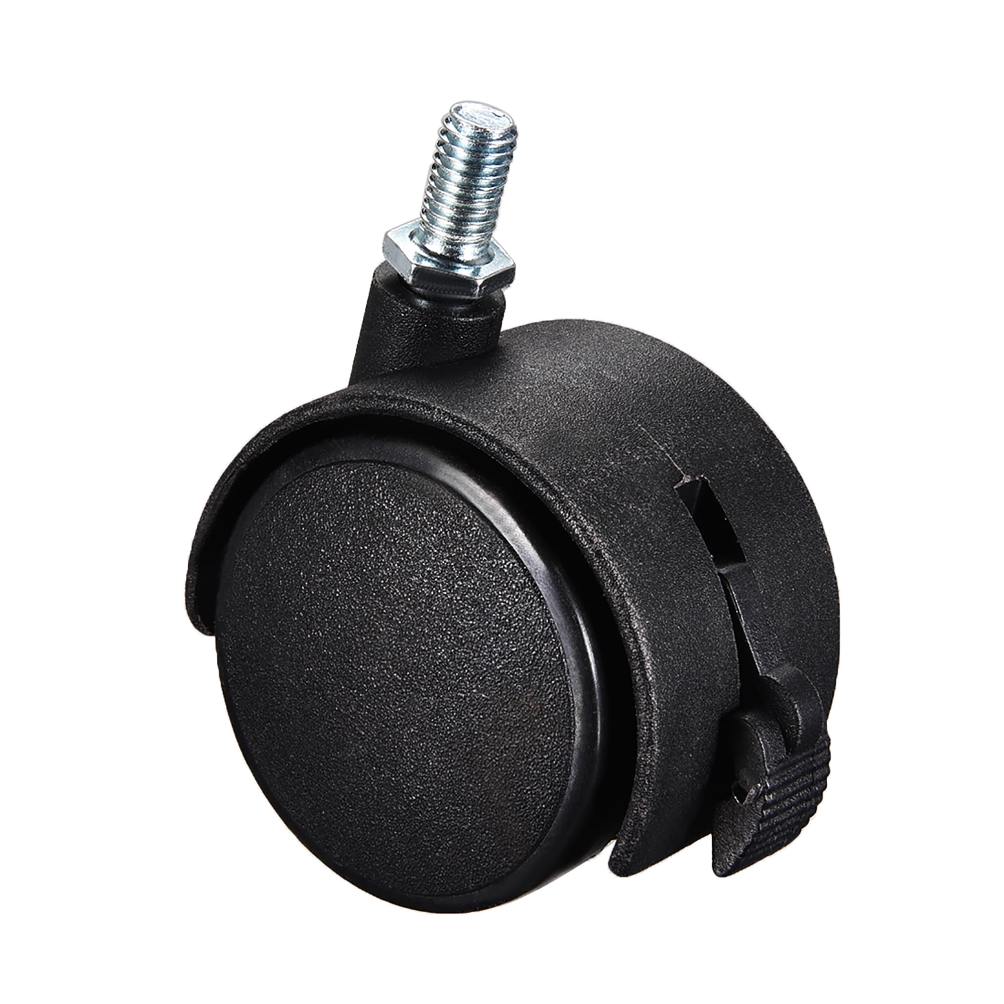 Unique Bargains Furniture Casters 2 Inch Nylon M8 x 15mm Threaded Stem Swivel Caster Wheels w Brake 38lb Capacity